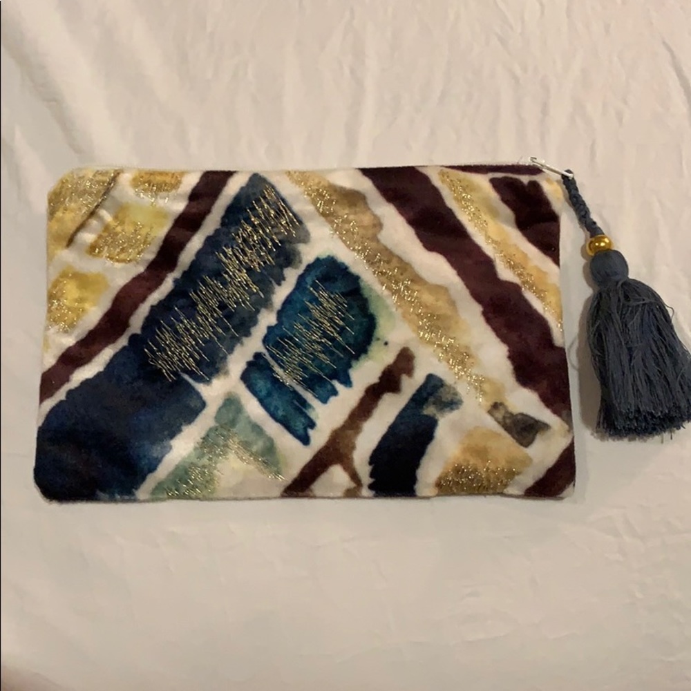 Abstract Design make up zip pouch